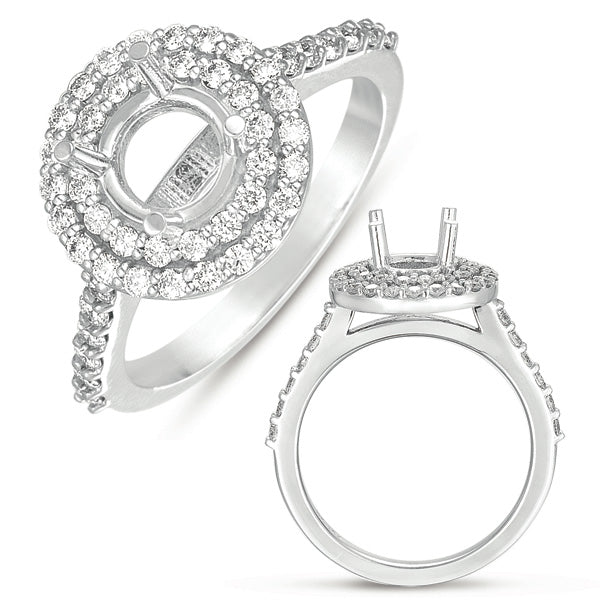 White Gold Halo Engagement Ring