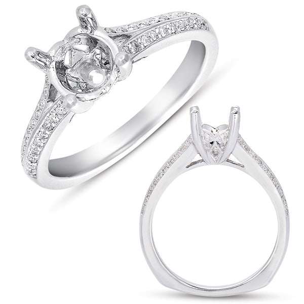 White Gold Pave Engagement Ring