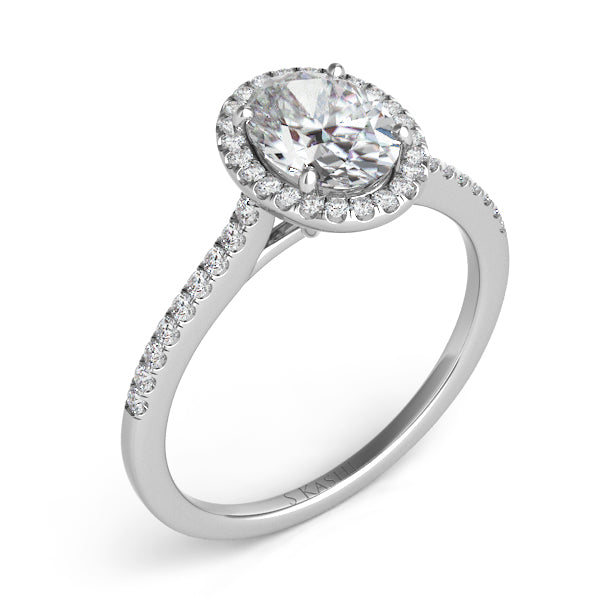 White Gold Halo Engagement Ring