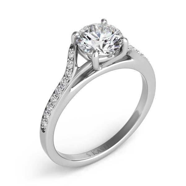 White Gold Pave Engagement Ring