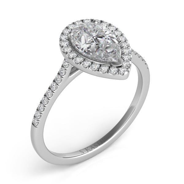 White Gold Halo Engagement Ring