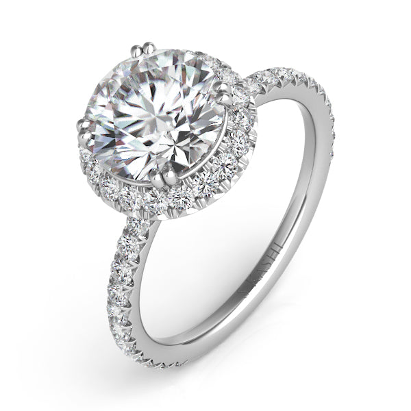 White Gold Halo Engagement Ring