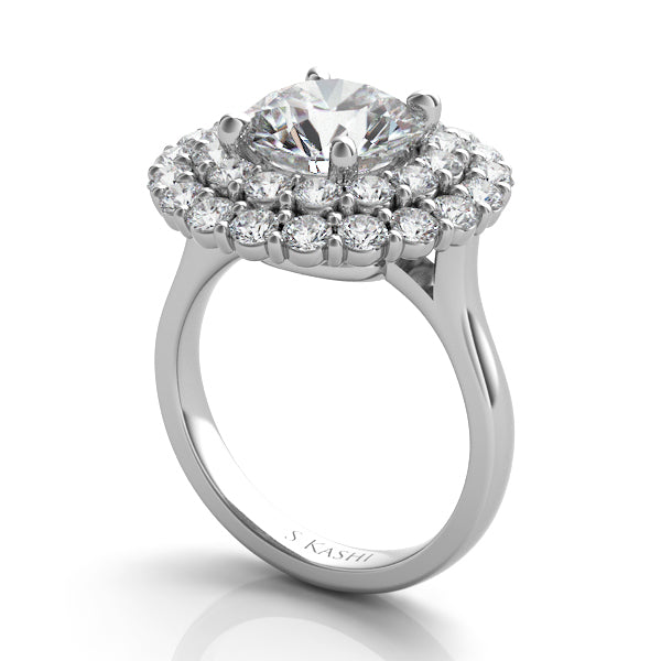 White Gold Halo Engagement Ring