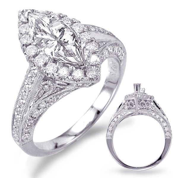 White Gold Halo Engagement Ring