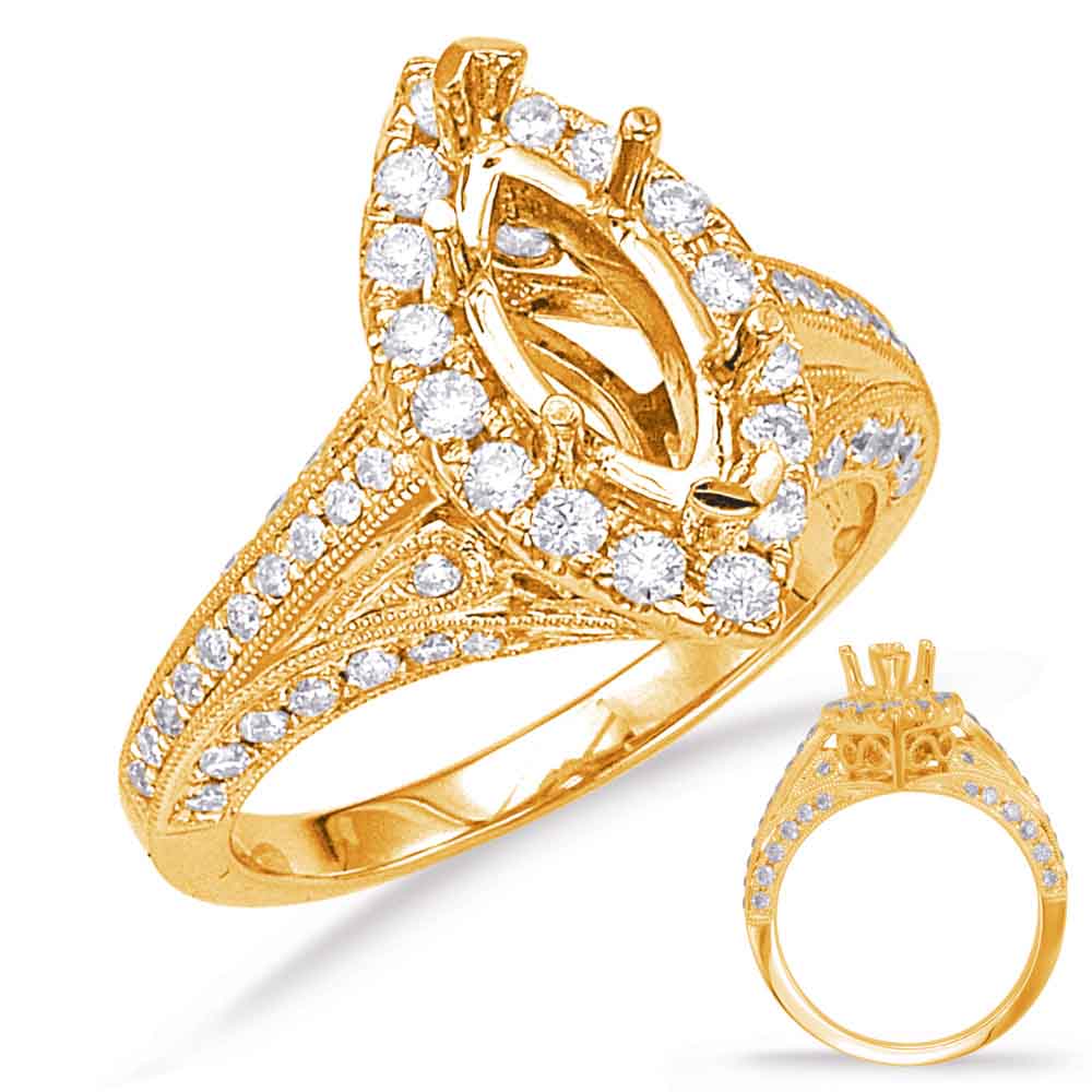 Yellow Gold Halo Engagement Ring
