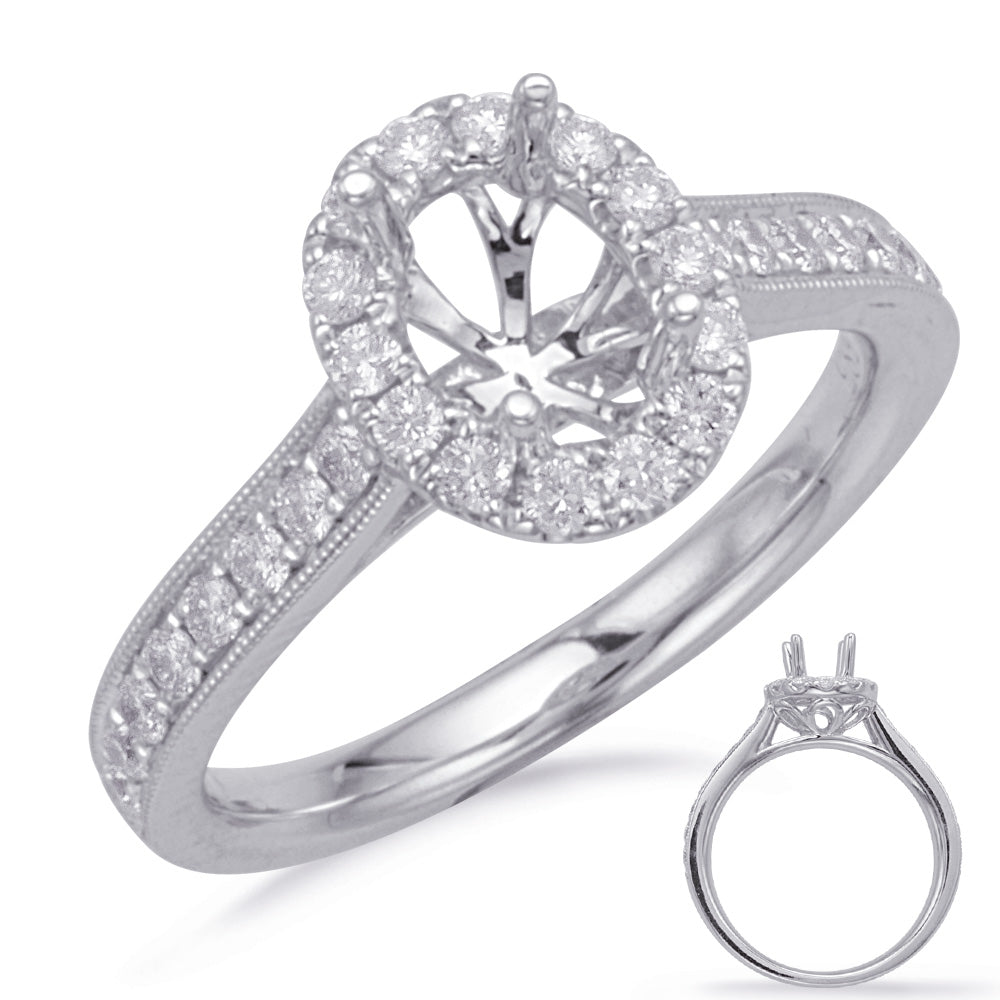 White Gold Halo Engagement Ring