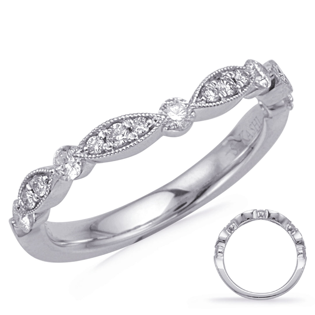 White Gold Matching Curved Band