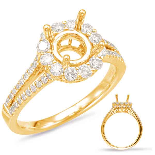 Yellow Gold Halo Engagement Ring