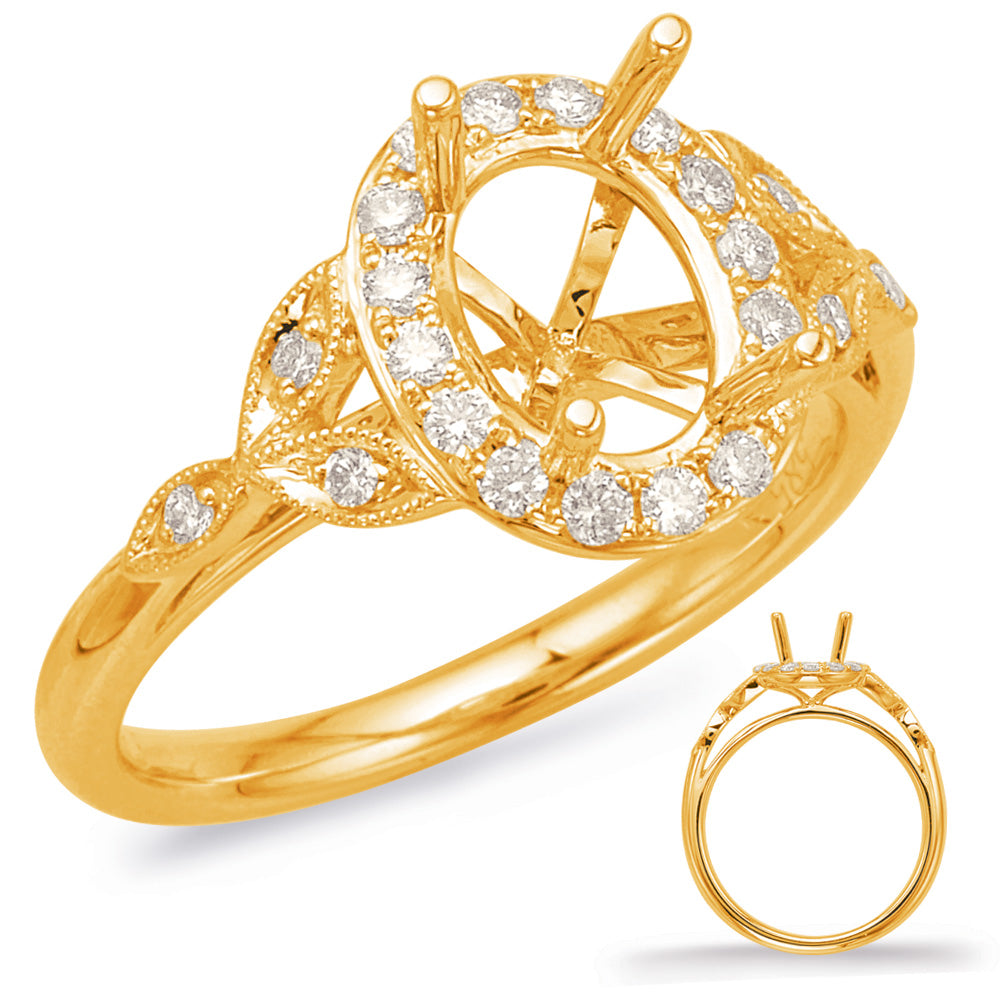 Yellow Gold Halo Engagement Ring