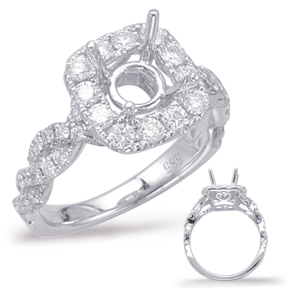 White Gold Halo Engagement Ring