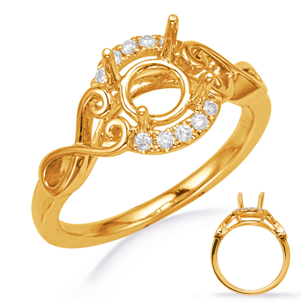 Yellow Gold Halo Engagement Ring