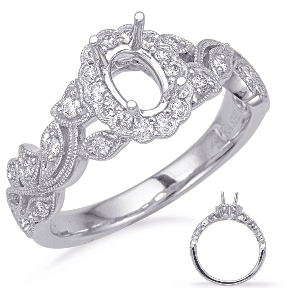 White Gold Halo Engagement Ring