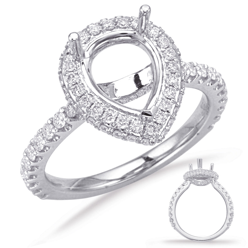 White Gold Halo Engagement Ring