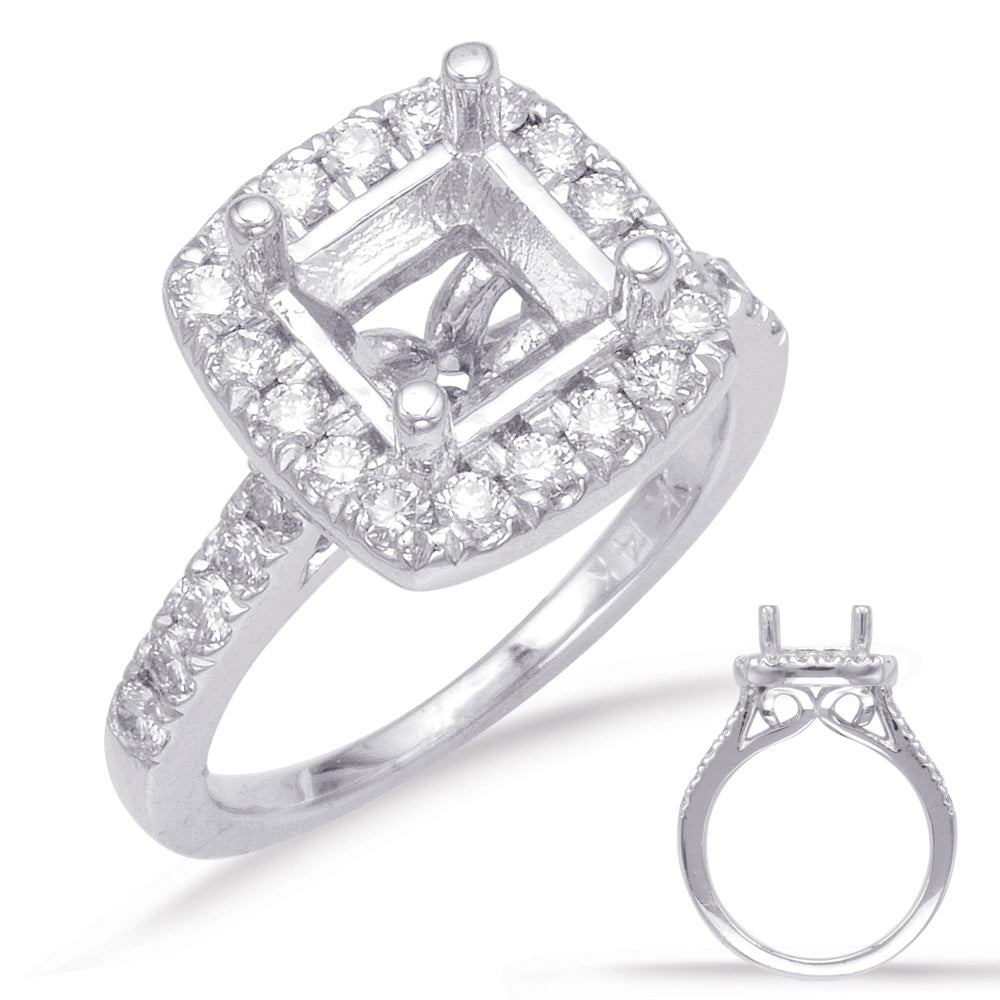 White Gold Halo Engagement Ring