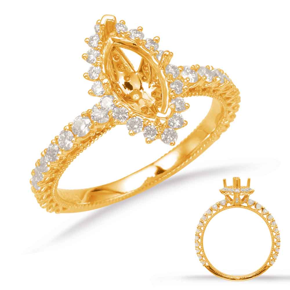 Yellow Gold Halo Engagement Ring