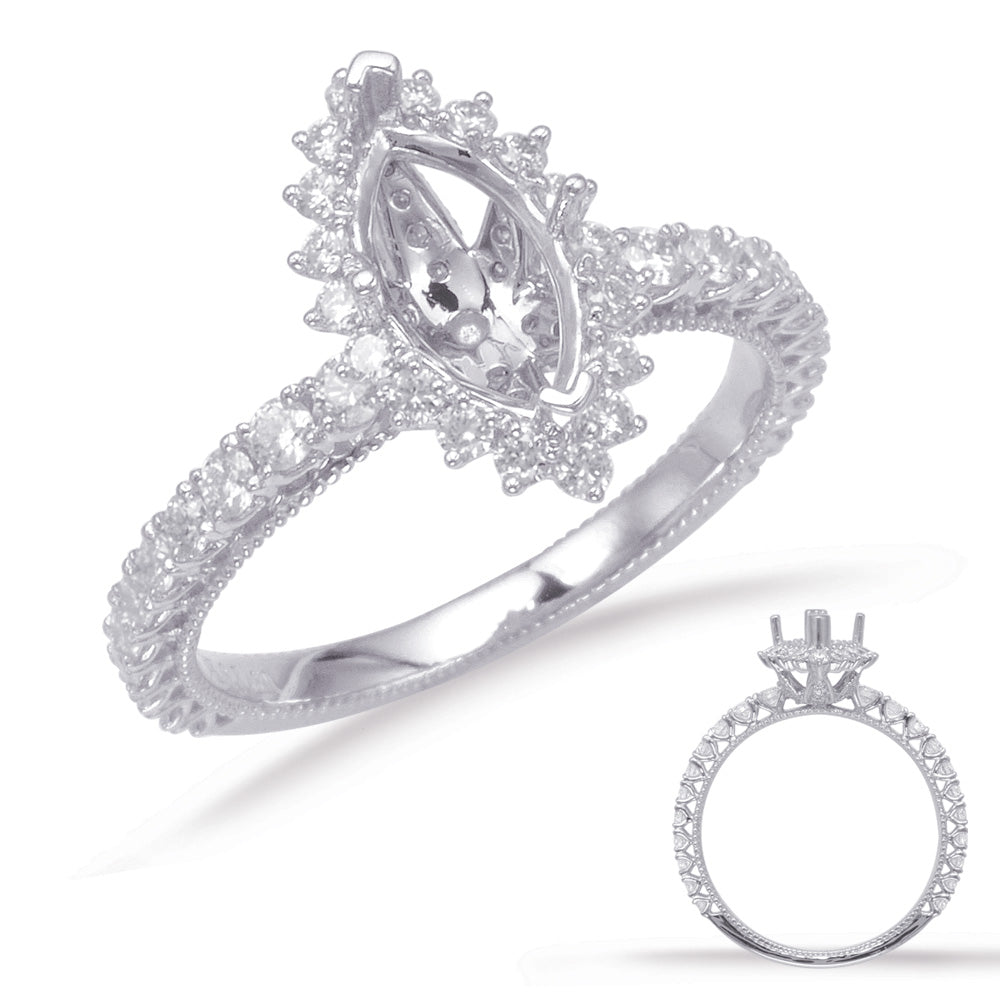 White Gold Halo Engagement Ring