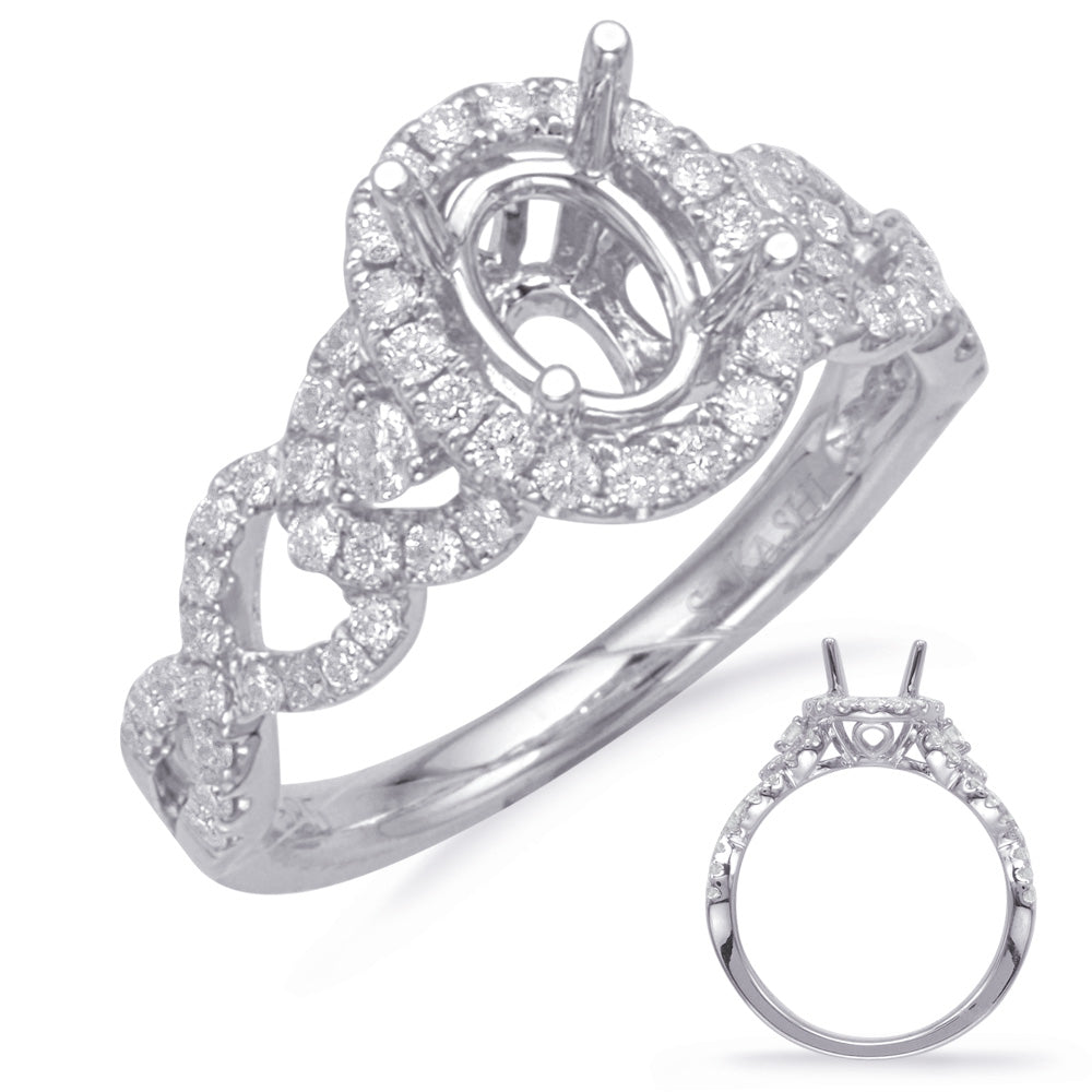 White Gold Halo Engagement Ring