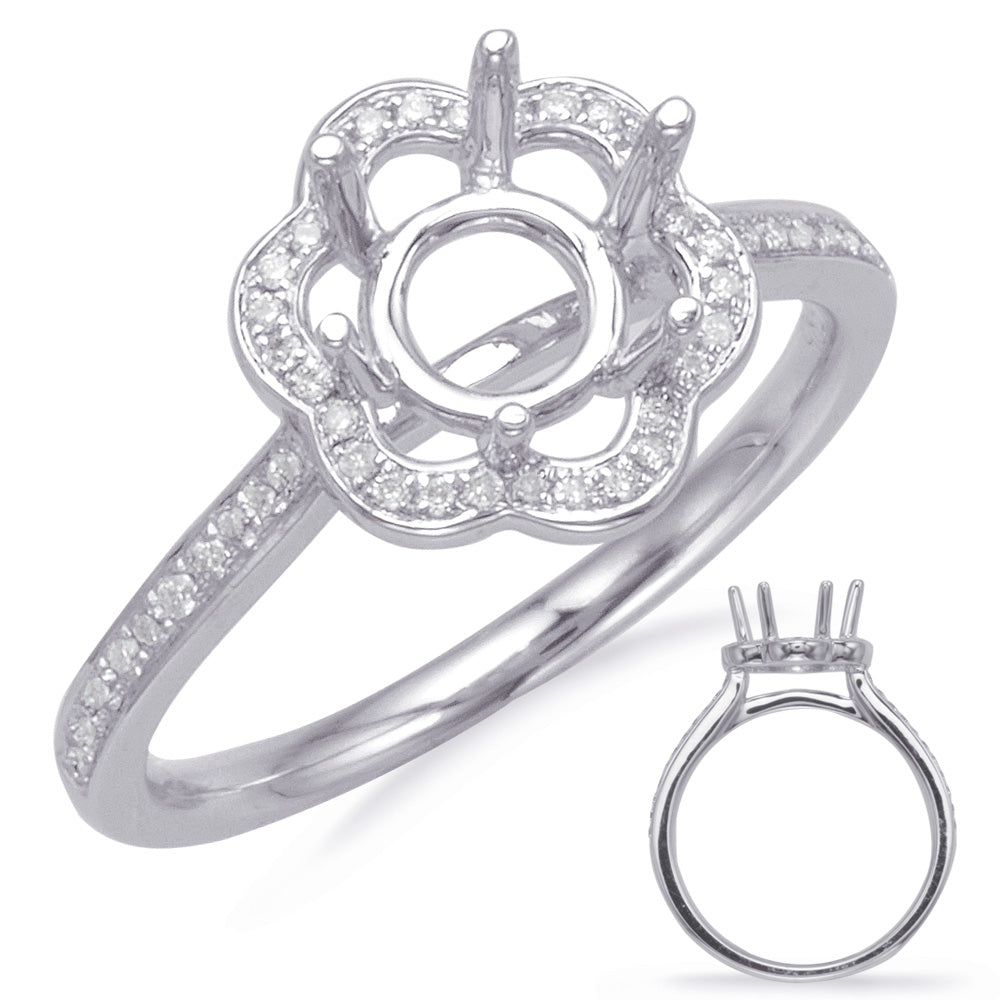 White Gold Halo Engagement Ring
