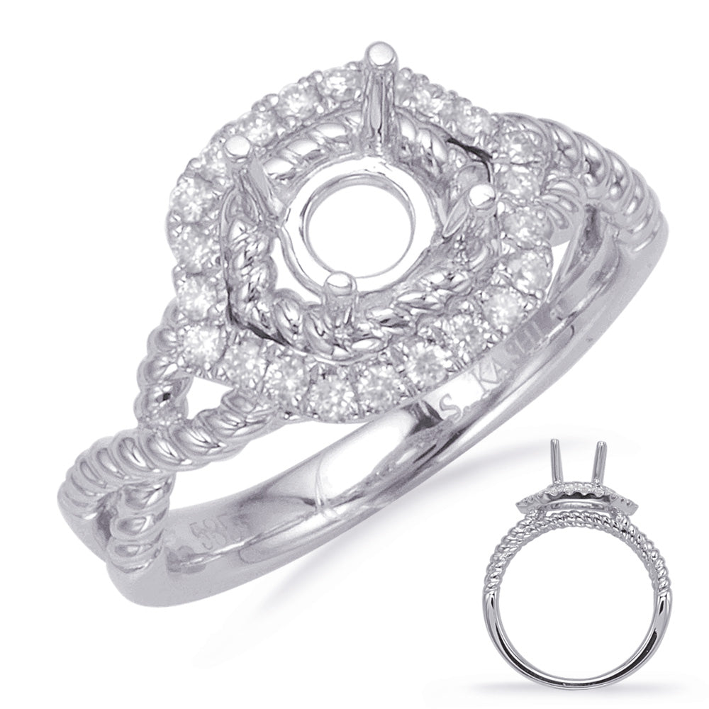 White Gold Halo Engagement Ring