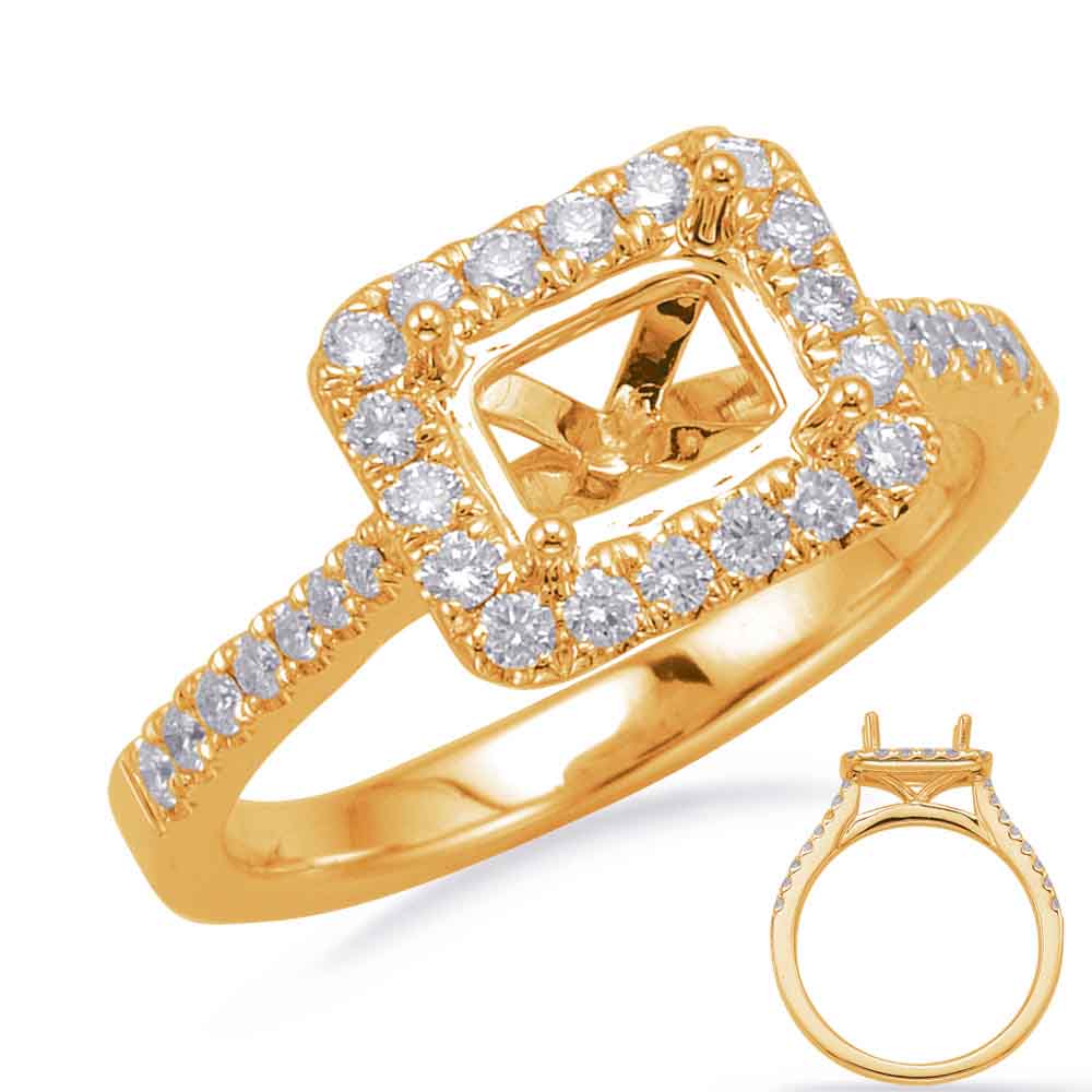 Yellow Gold Halo Engagement Ring