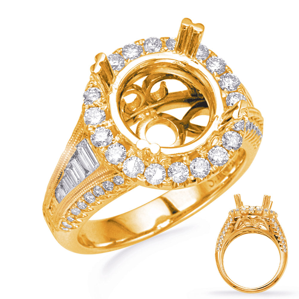 Yellow Gold Halo Engagement Ring