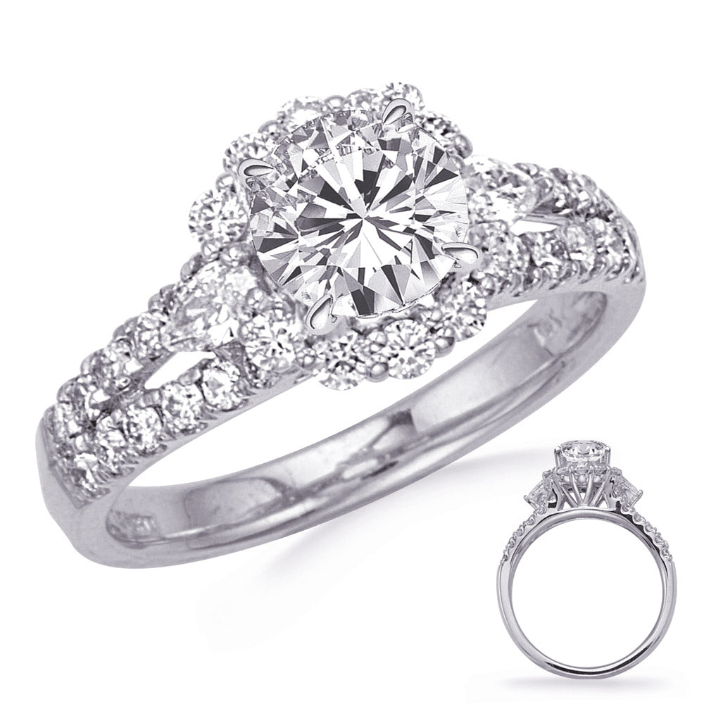 White Gold  Diamond Engagement  Ring