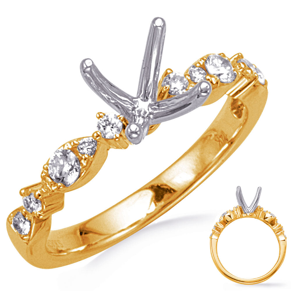 Yellow and White Gold Engagement Ring