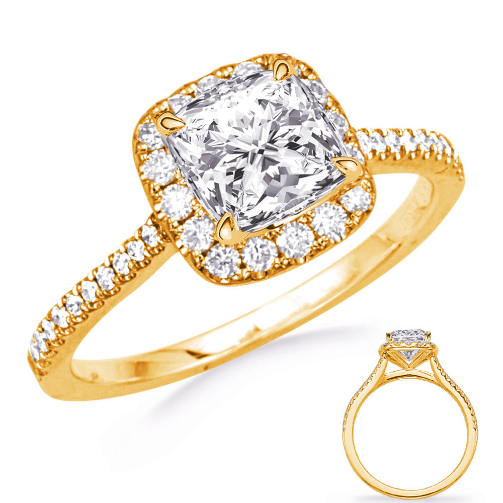 Yellow Gold Halo Engagement Ring