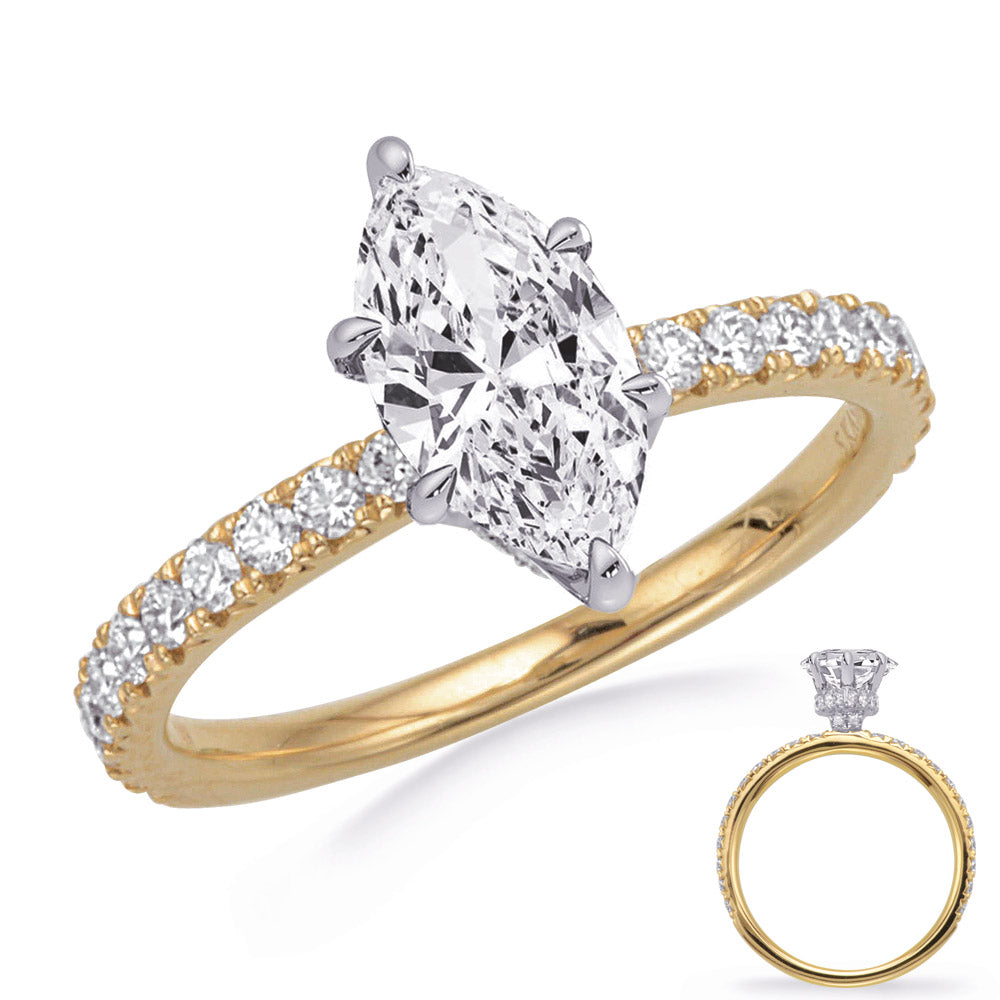 Yellow & Whte Gold Engagement Ring