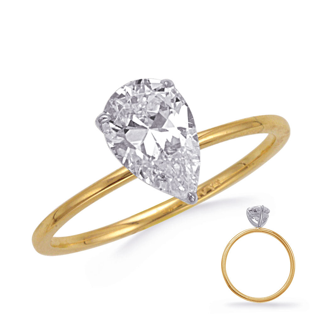 Yellow & White Gold Engagement Ring 9x6