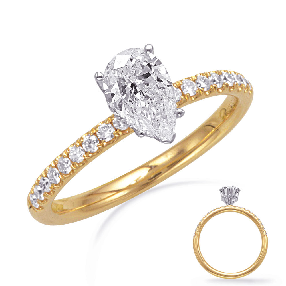 White & Yellow Gold Engagement Ring