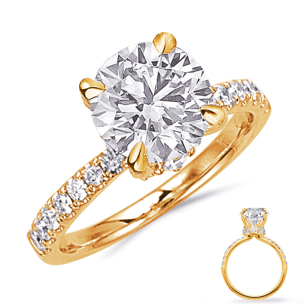 Yellow Gold Engagement Ring .