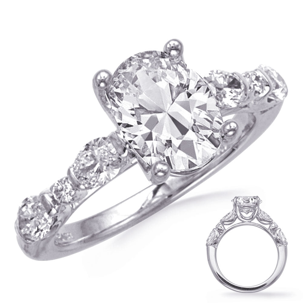White Gold Oval Engagement Ring