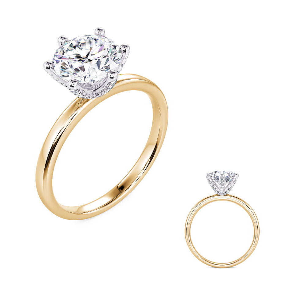 Yellow and White Gold Engagement Ring