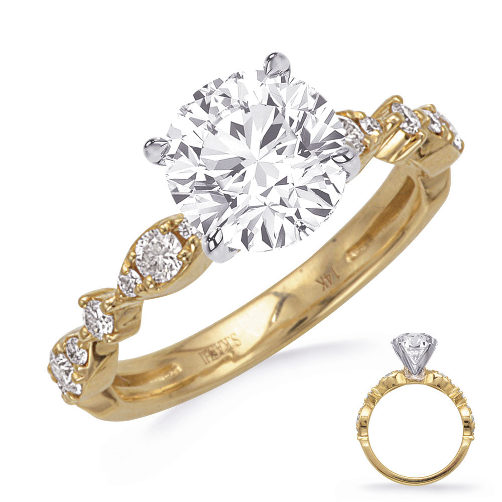 Yellow & White Gold Engagement Ring