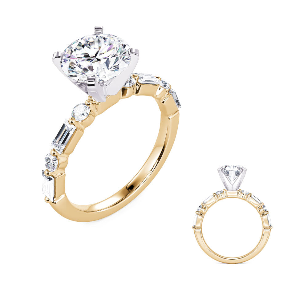 Yellow & White Gold Engagement Ring