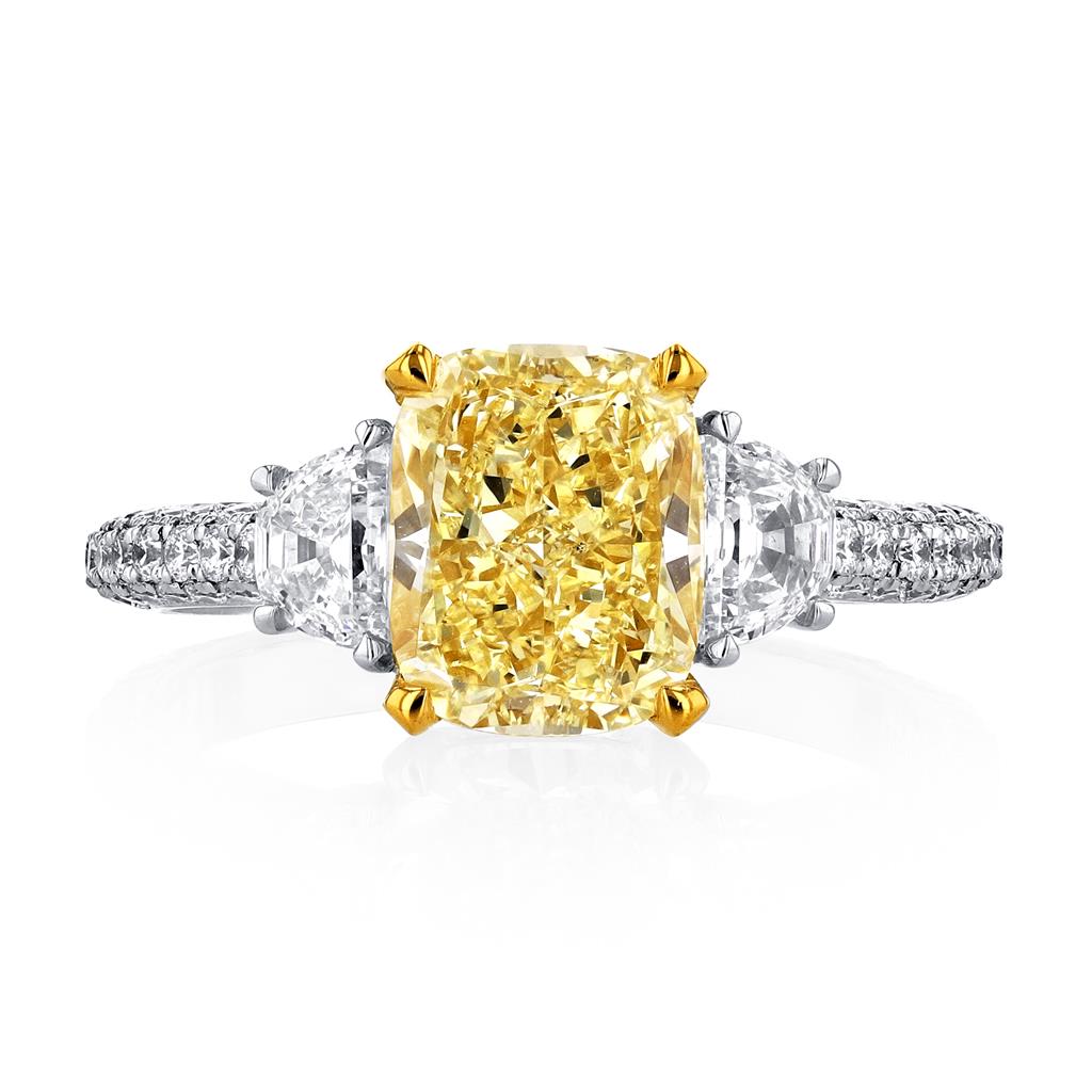 18K Yellow Gold 2.43ct Fancy Yellow Diamond Ring