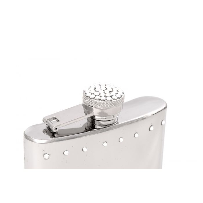 6 oz. Stainless Steel Crystal Encrusted Shiny Flask