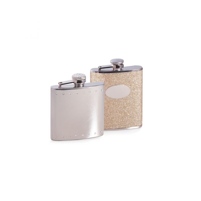 6 oz. Stainless Steel Crystal Encrusted Shiny Flask