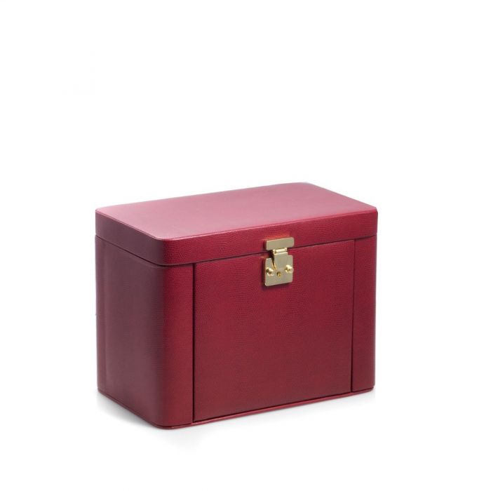 Red "Lizard" Leather 4 Level Jewelry Box