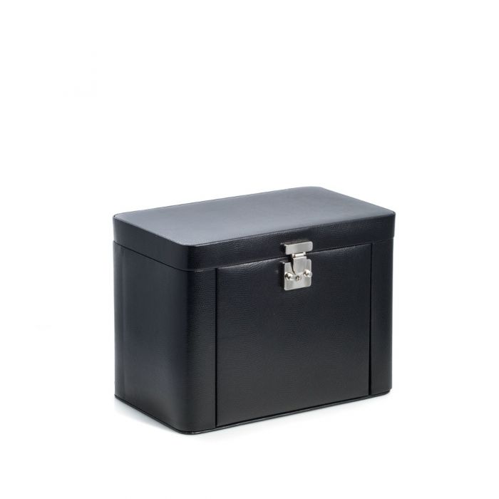 Black "Lizard" Leather 4 Level Jewelry Box