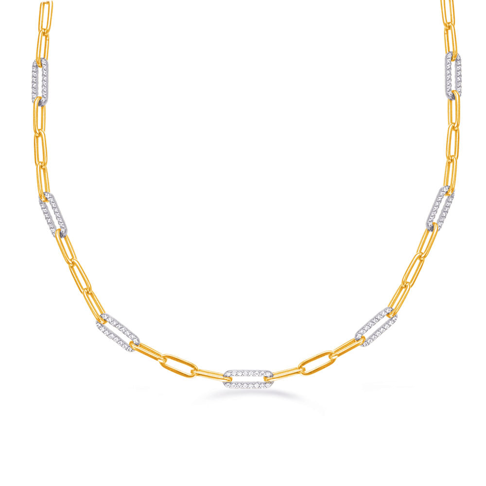 Yellow & White Gold Diamond Necklace
