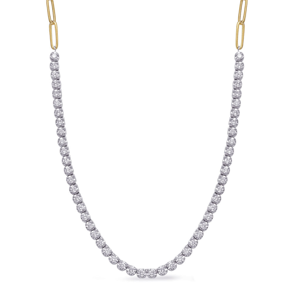 Yellow & White Gold Diamond Necklace