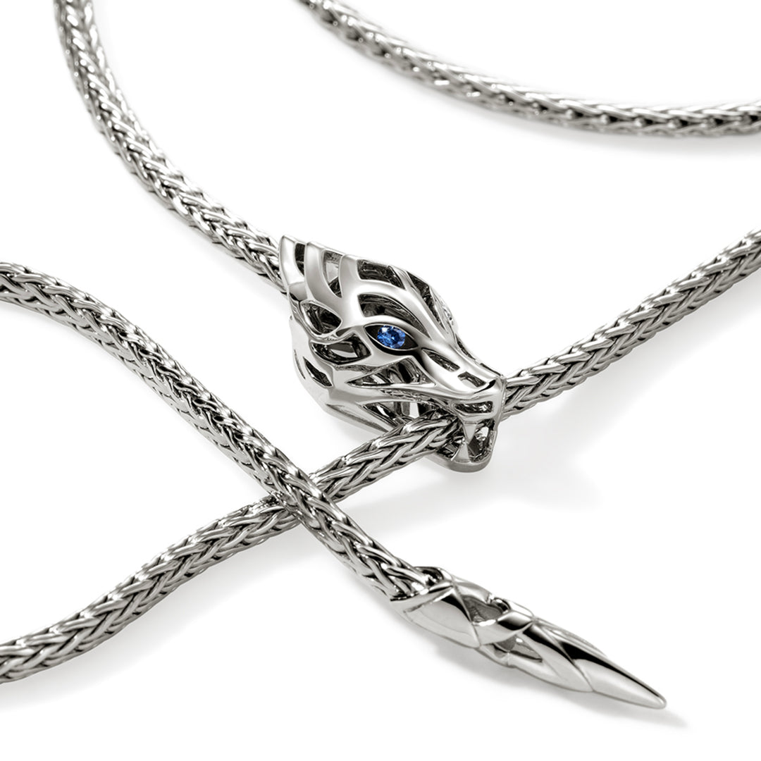 Naga Pendant Necklace, Sterling Silver 2.5MM