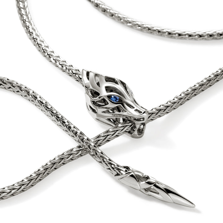 Naga Pendant Necklace, Sterling Silver 2.5MM