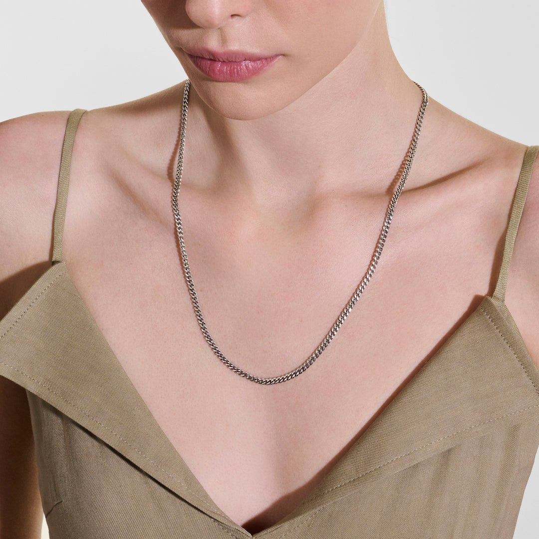 Curb Chain Necklace, Sterling Silver, 3.9MM