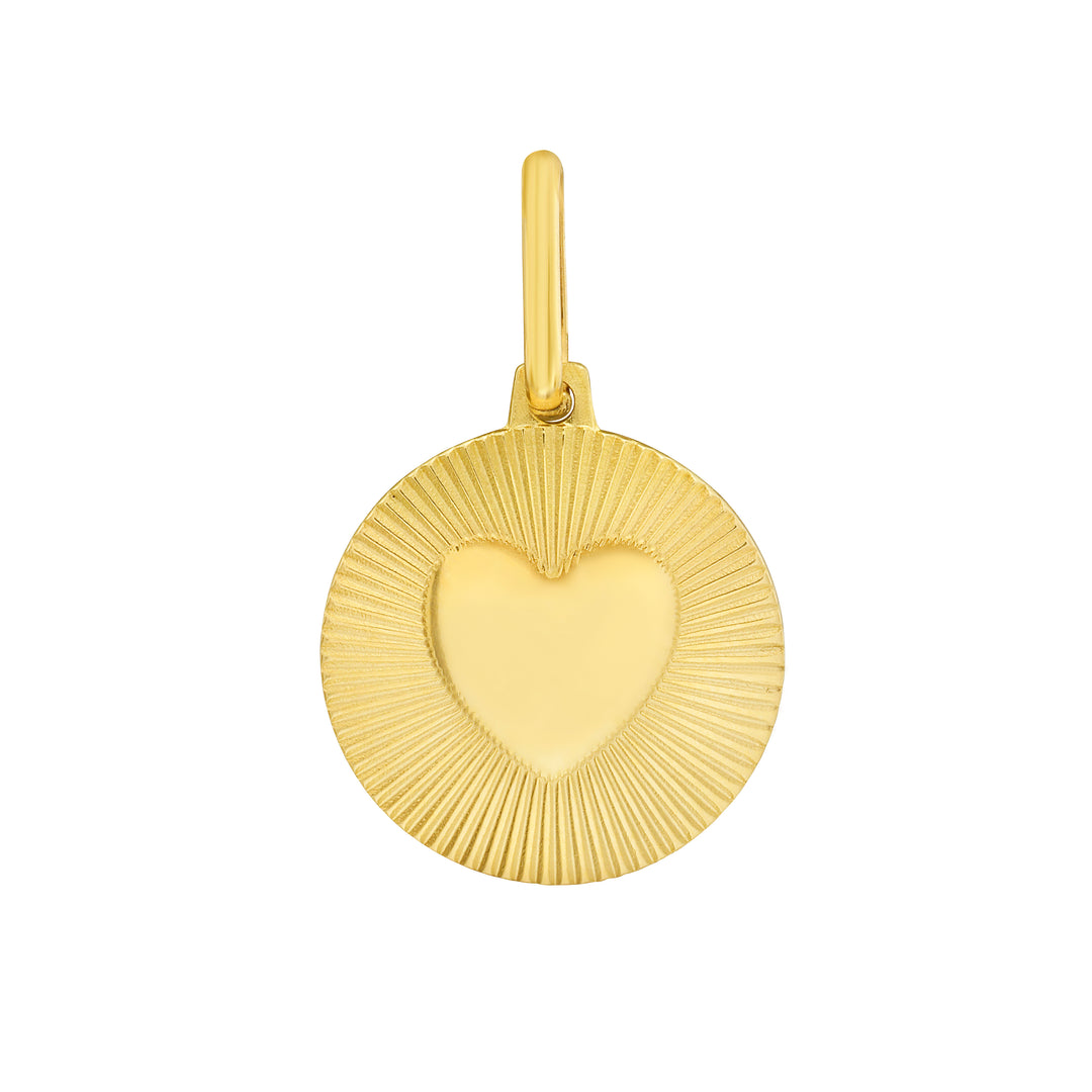 14K Radiating Heart Charm
