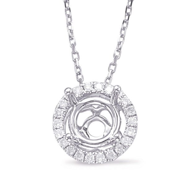 Diamond Pendant Halo For .25ct Center