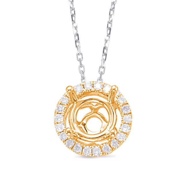 Diamond Pendant Halo For .35ct Center