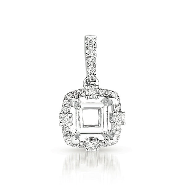 Diamond Pendant For .75ct Princess Cente